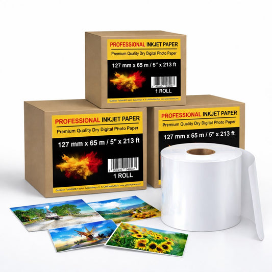 Professional Inkjet Paper – papier fotograficzny w rolce o wymiarach 127mm (5'')*65m*3'' - GLOSSY - Frontier-S DX-100, SureLab D700, Green II