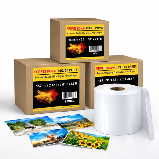 Professional Inkjet Paper – papier fotograficzny w rolce o wymiarach 152mm (6'')*65m*3'' - LUSTRE - Frontier-S DX-100, SureLab D700, Green II