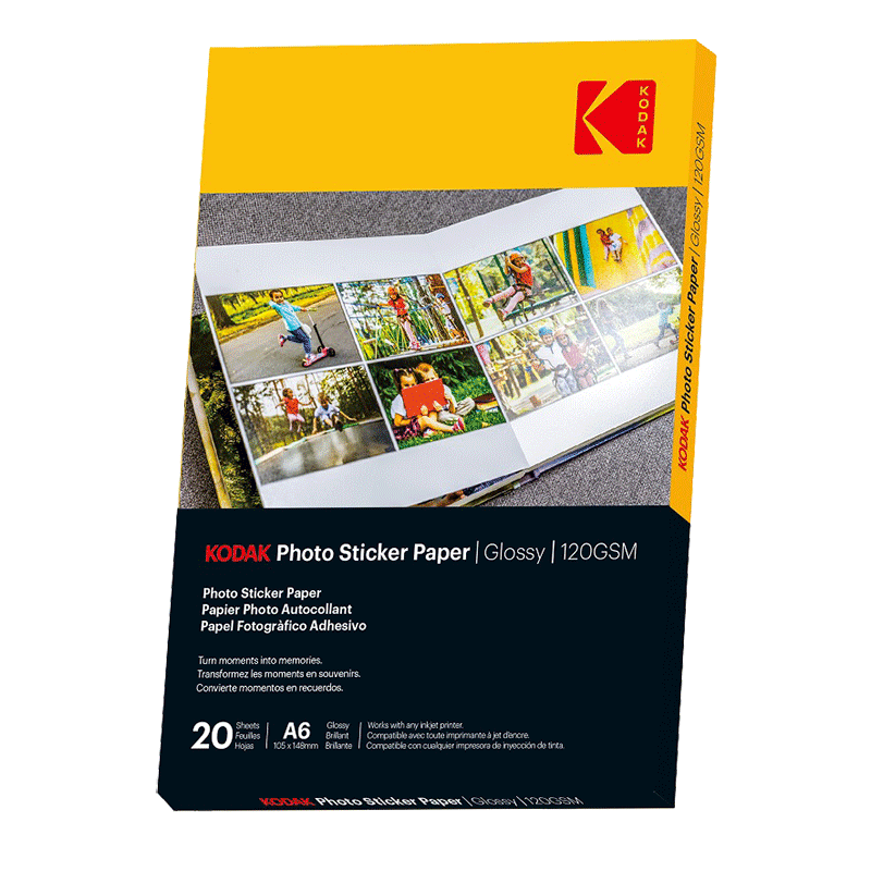 Papier fotograficzny samoprzylepny błyszczący Kodak 120 g/m2 / A6 / 10x15cm / 20 szt / 891337