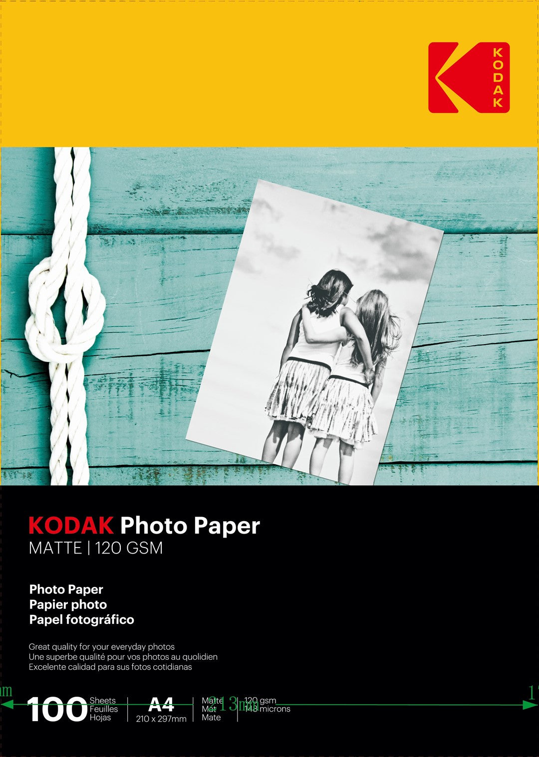 Papier fotograficzny matowy Kodak 120 g/m2/ A4 / 21x29,7cm / 100 szt /  740502