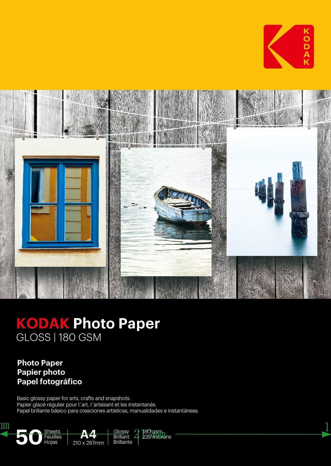 Papier fotograficzny błyszczący Kodak 180 g/m2/ A4 / 21x29,7cm / 50 szt /  740513