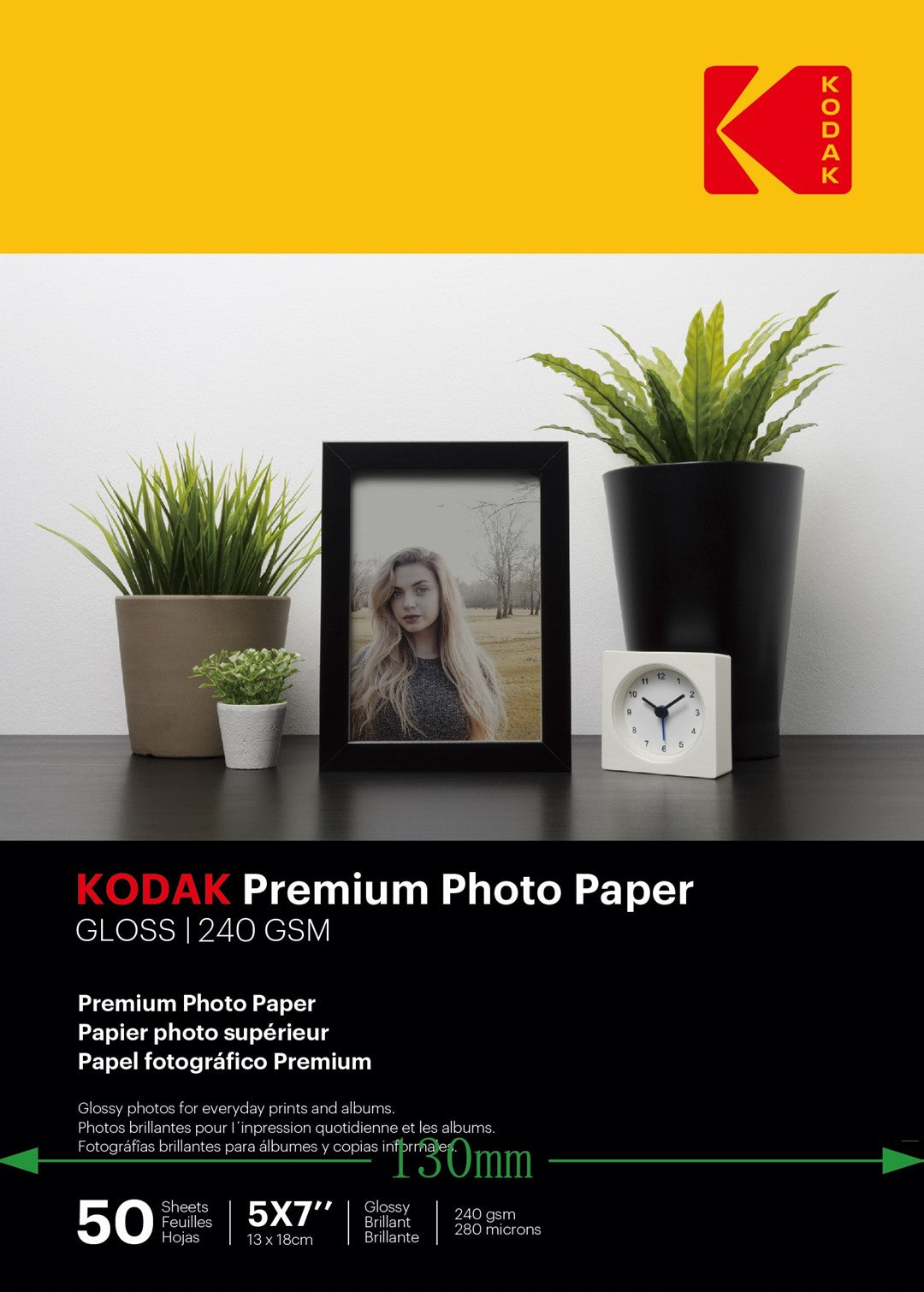 Papier fotograficzny błyszczący Kodak Premium 240 g/m2 / 5R / 13x18 cm / 50 szt / 740558