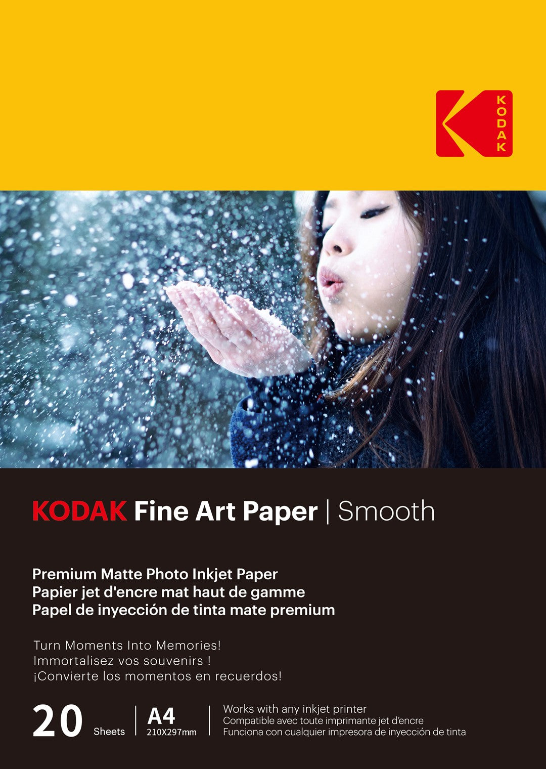Papier fotograficzny Kodak Fine Art Paper Smooth 230 g/m2 / A4 / 21x29,7cm / 20 szt / 891092