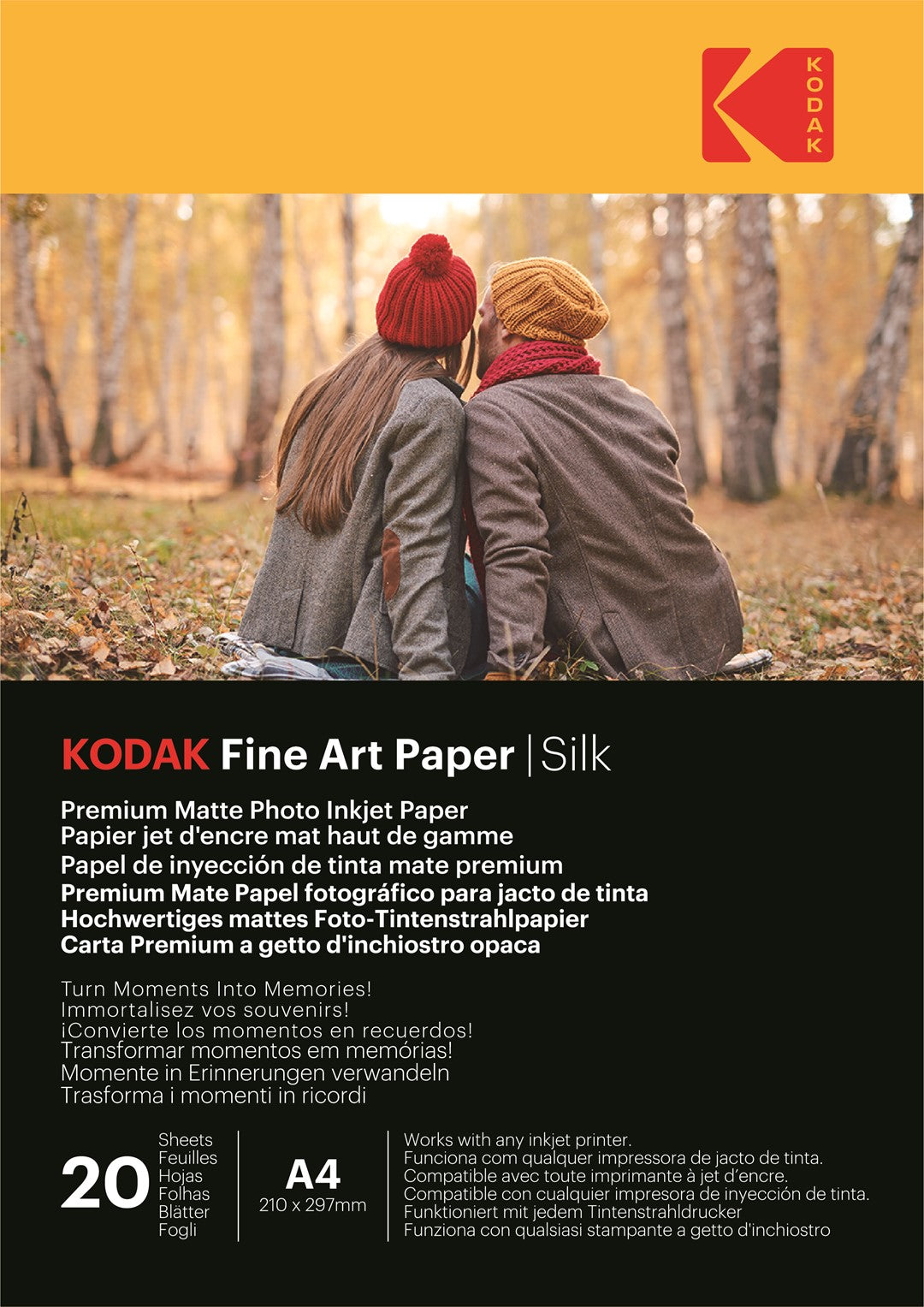 Papier fotograficzny Kodak Fine Art Paper Silky 260 g/m2 / A4 / 21x29,7cm / 20 szt / 891720