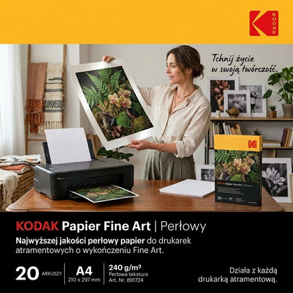 Papier fotograficzny Kodak Fine Art Paper Silky 260 g/m2 / A4 / 21x29,7cm / 20 szt / 891720
