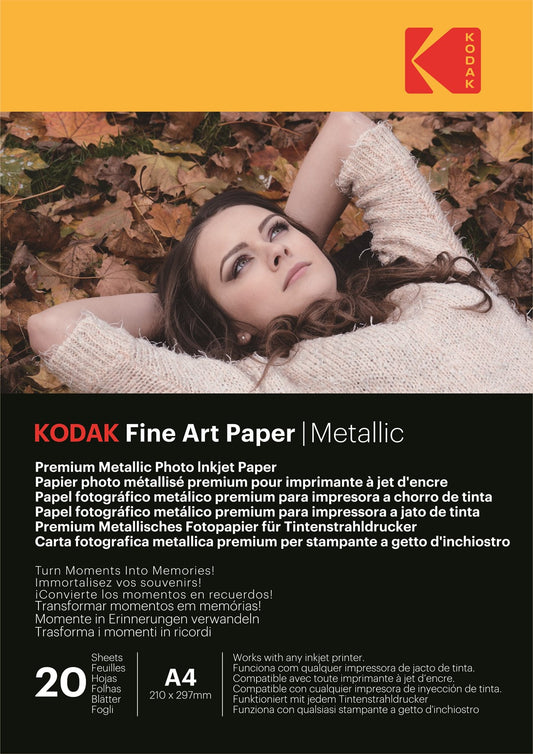 Papier fotograficzny Kodak Fine Art Paper Metallic 240 g/m2 / A4 / 21x29,7cm / 20 szt / 891722