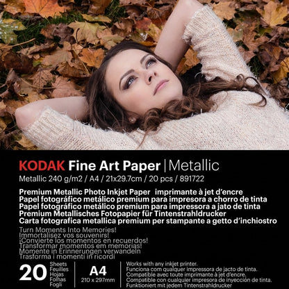 Papier fotograficzny Kodak Fine Art Paper Metallic 240 g/m2 / A4 / 21x29,7cm / 20 szt / 891722