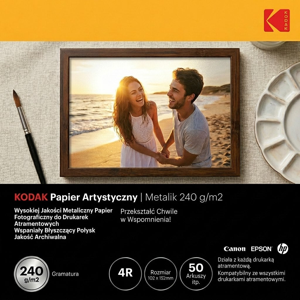 Papier fotograficzny Kodak Fine Art Paper Metallic 240 g/m2 / 4R / 10x15cm / 50 szt / 891723