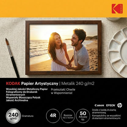 Papier fotograficzny Kodak Fine Art Paper Metallic 240 g/m2 / 4R / 10x15cm / 50 szt / 891723