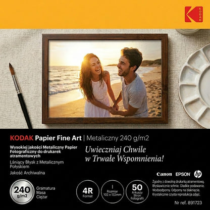 Papier fotograficzny Kodak Fine Art Paper Metallic 240 g/m2 / 4R / 10x15cm / 50 szt / 891723