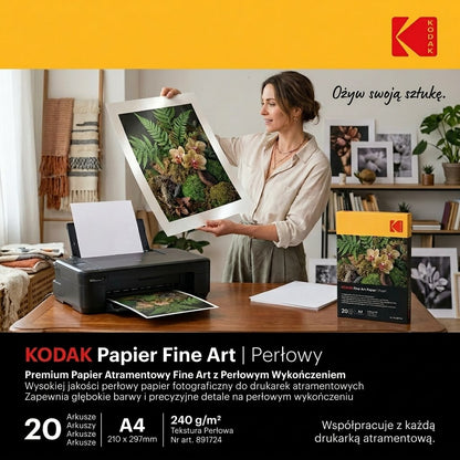 Papier fotograficzny Kodak Fine Art Paper Pearl 240 g/m2 / A4 / 21x29,7cm / 20 szt / 891724