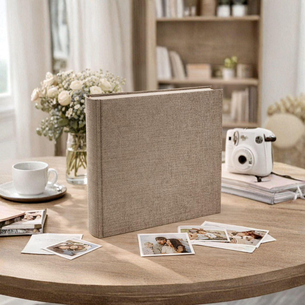 Album tradycyjny szyty 29x32 cm 100 stron DBCL50LINENBEIGE - zdjęcie 2