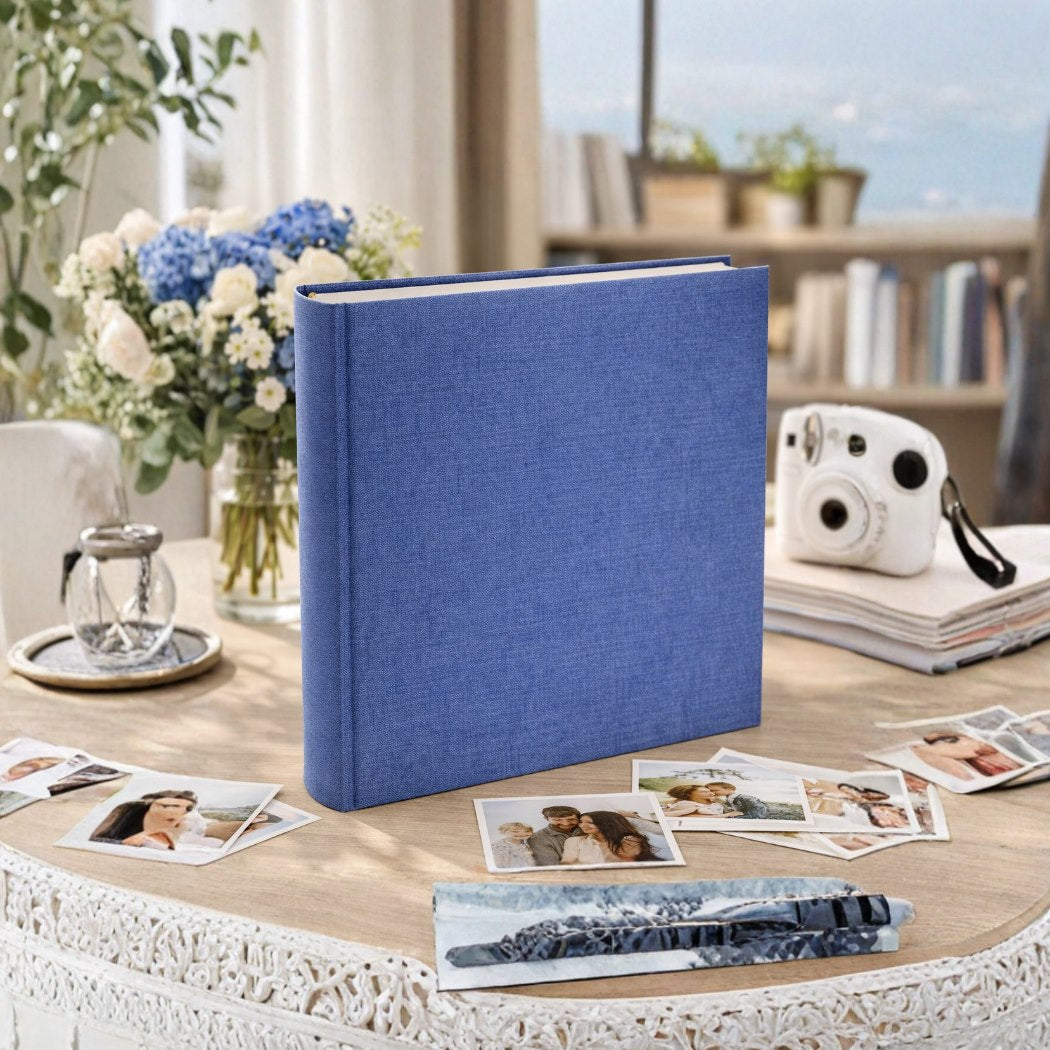 Album tradycyjny szyty 29x32 cm 100 stron DBCL50LINENBLUE - zdjęcie 2