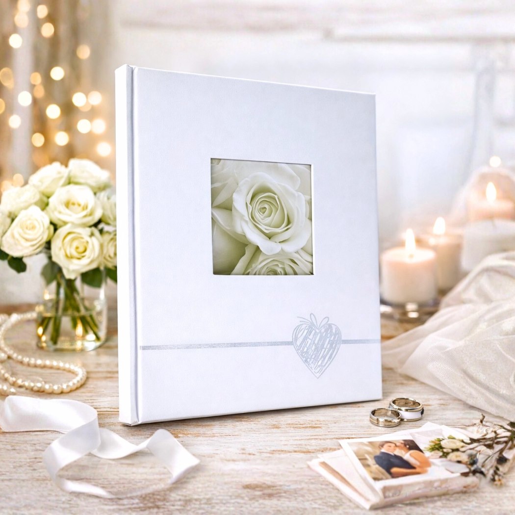 Album tradycyjny szyty 24x29 cm 40 stron DBCS20HEARTSILVERB