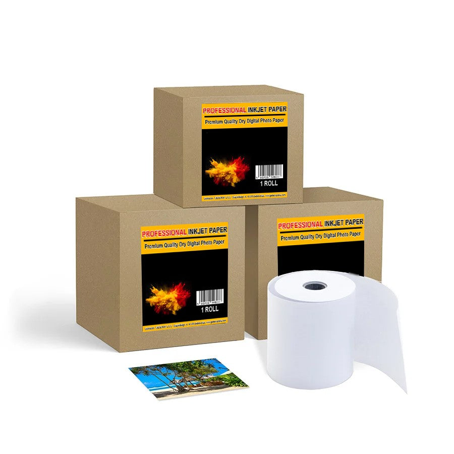 Professional Inkjet Paper – papier fotograficzny w rolce o wymiarach 210mm (A4)*65m*3''' - GLOSSY - Frontier-S DX-100, SureLab D700, Green II