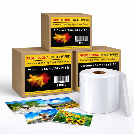 Professional Inkjet Paper – papier fotograficzny w rolce o wymiarach 210mm (A4)*65m*3''' - LUSTRE - Frontier-S DX-100, SureLab D700, Green II
